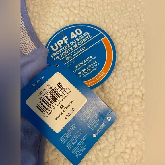 Columbia Women’s  PFG Light Blue Sleeveless Shirt size Medium NWT - Picture 8 of 12